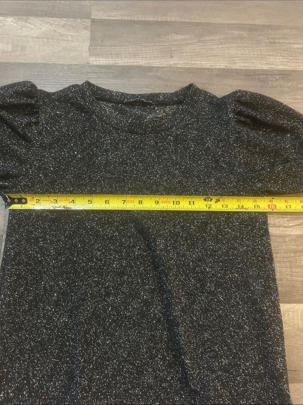 Zara Women’s Shirt Black Metallic Knit Top - Size Small - Picture 4 of 5
